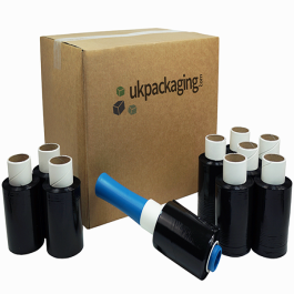 Mini Stretch Rolls | Black Stretch Film | Ukpackaging.com